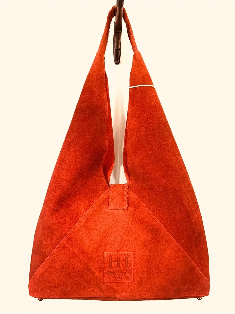 New✨ HAUTE HIPPIE Genuine Suede Triangle Hobo Shoulder Bag